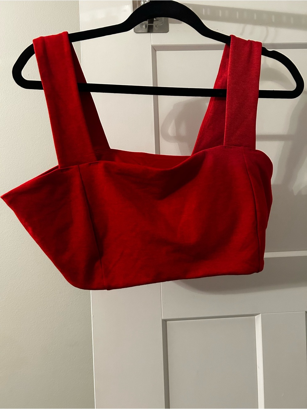 Old Navy Cloud Comfort Square-Neck Red Crop Top with Wide Straps